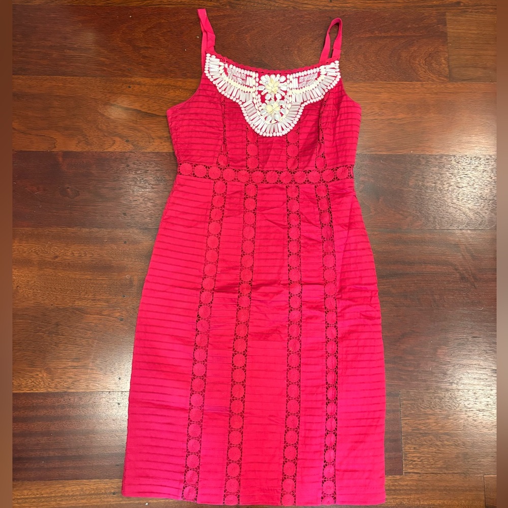 Nanette Lepore Mini Pink Embroidered Dress